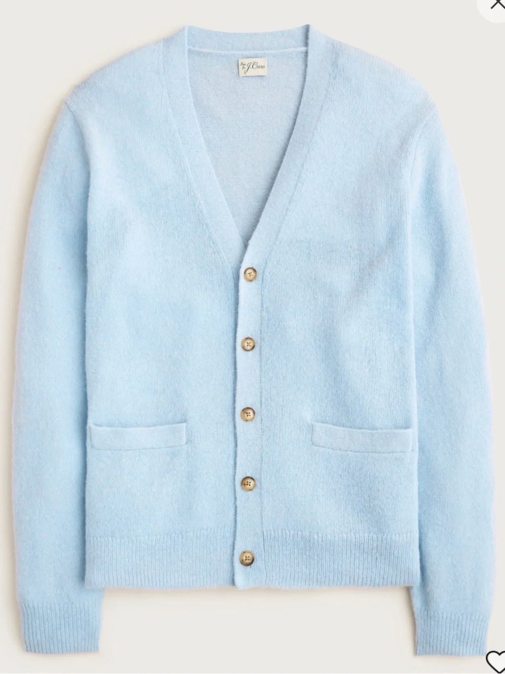 J. Crew Alpaca Blend Light Blue Button Cardigan